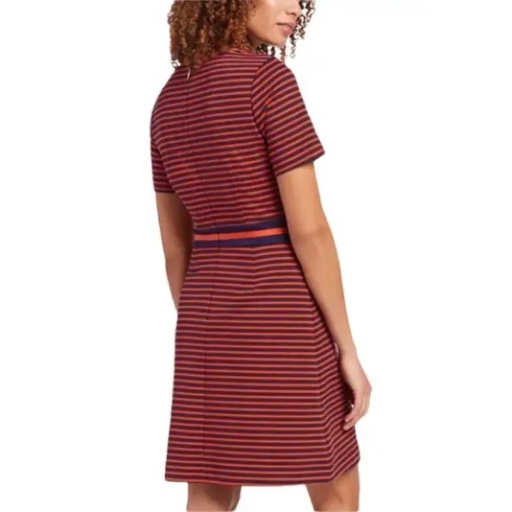 Draper James | Nassau Red & Blue Striped V Neck Ponte Knit Dress XS - Picture 2 of 11